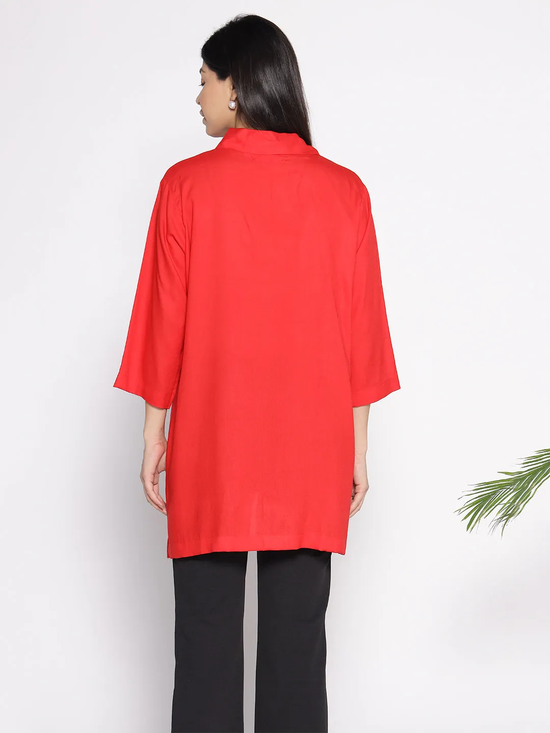 Red Rayon ShirtTop - Kardelen