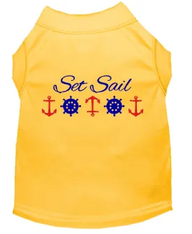 Set Sail Embroidered Dog Shirt Yellow Med (12)