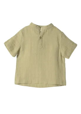 Short sleeve shirt Play of Colors Sage-green organic muslin