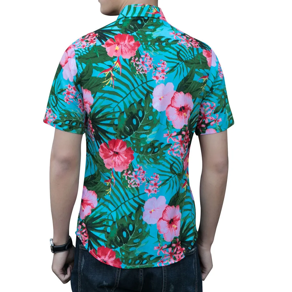 Slim Fit Floral Printed Shirt Red