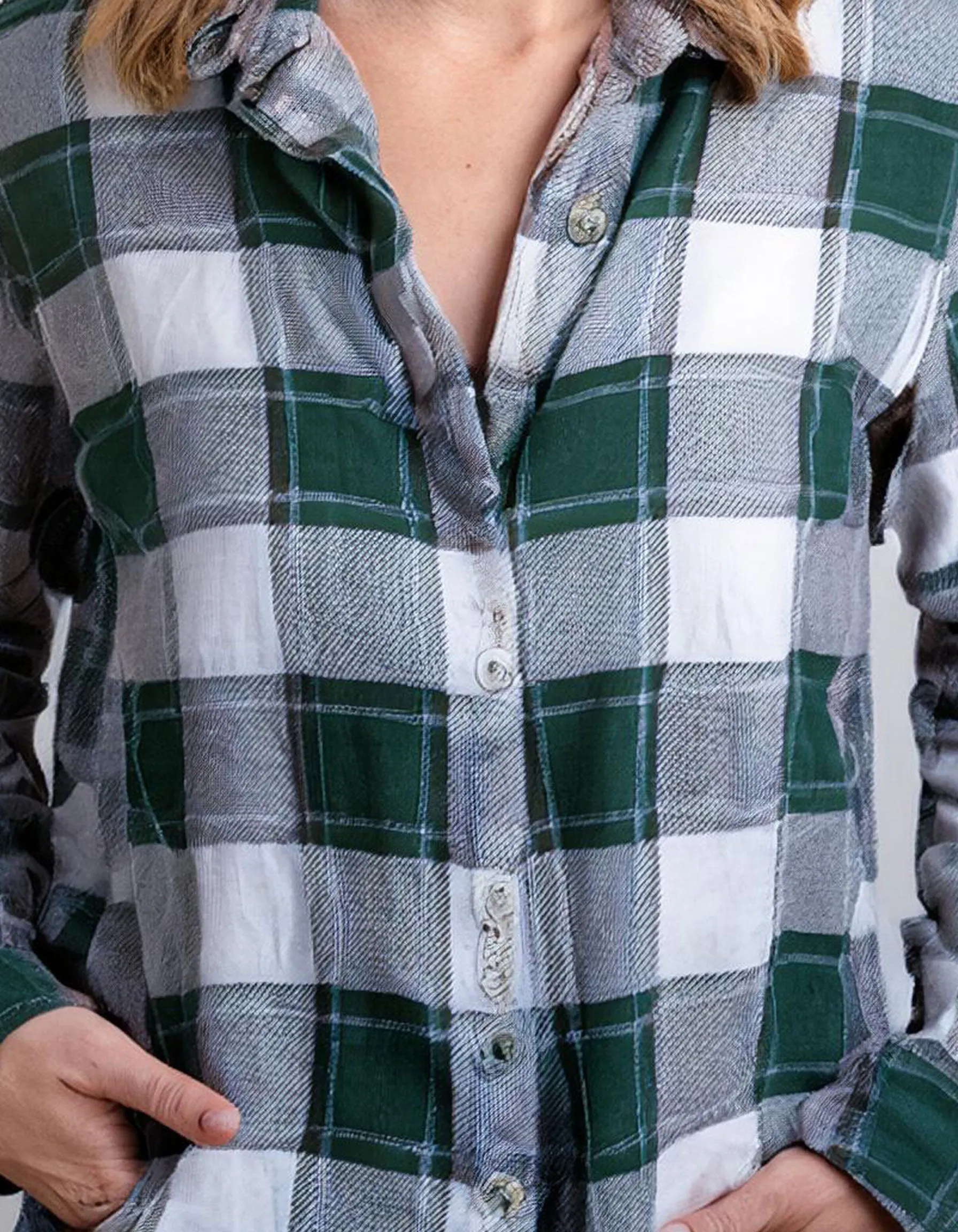 Teal Dream Check Flannel Shirt