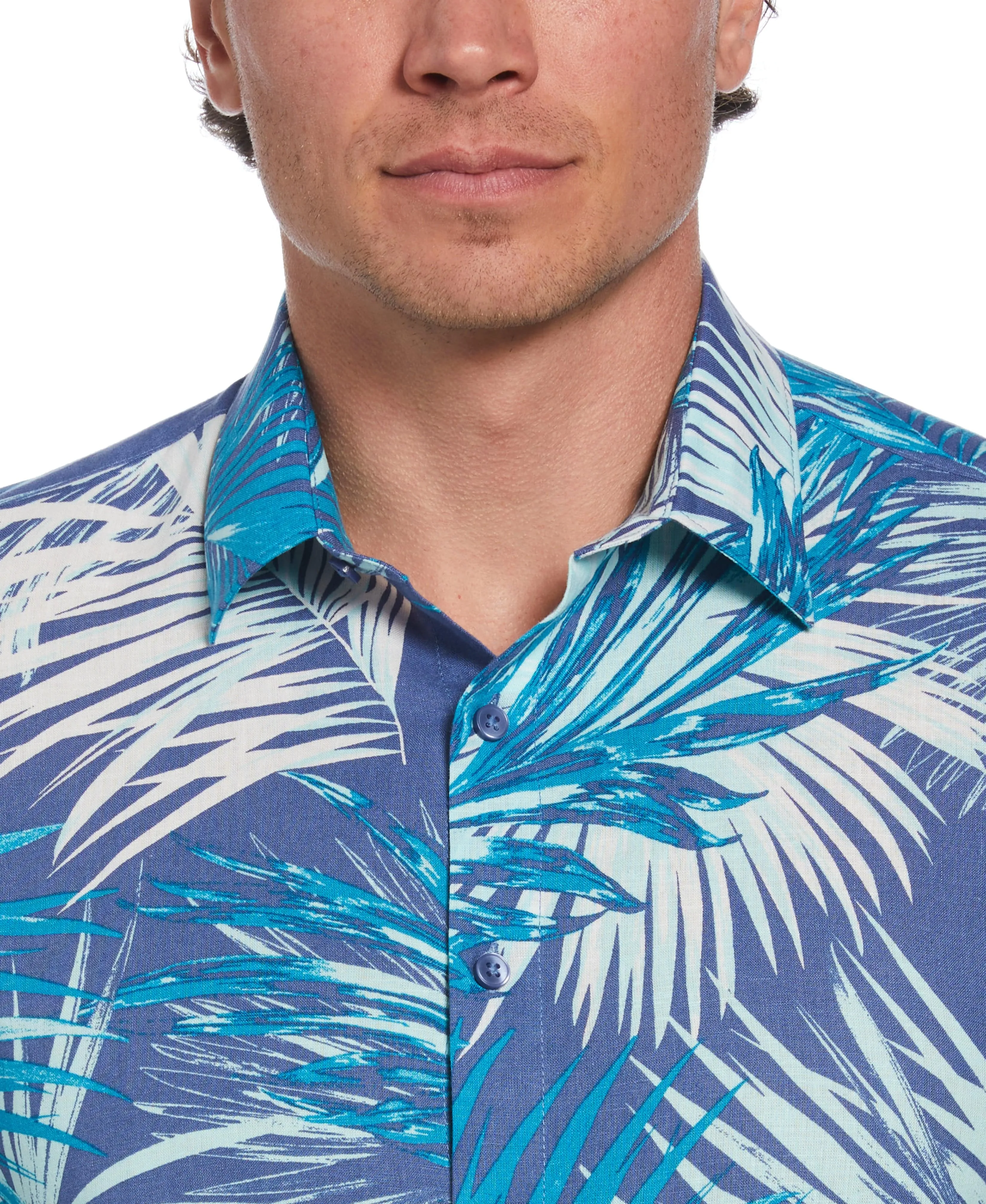 Tropical Palm Leaves Print Shirt