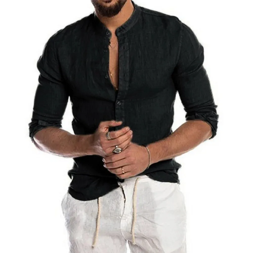 West Louis™ Men's Long-Sleeved Summer Linen Shirt