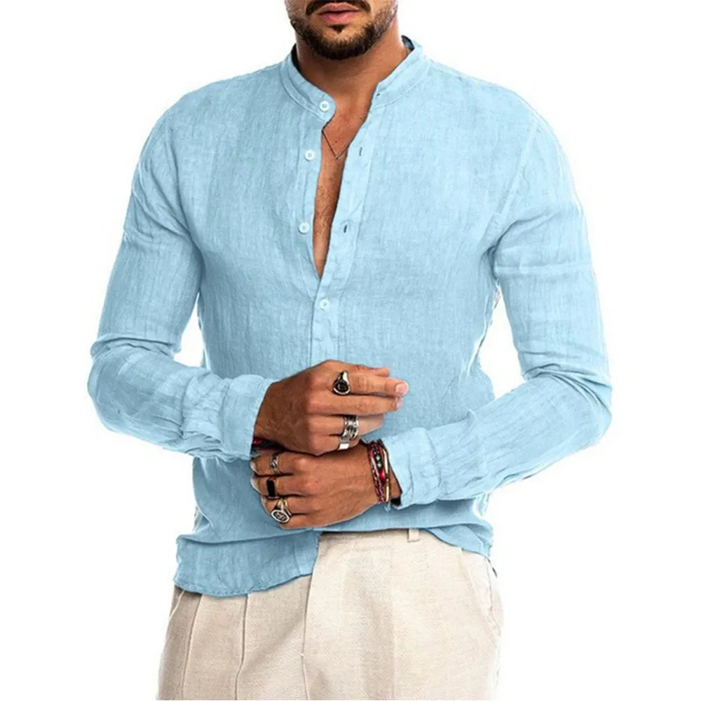 West Louis™ Men's Long-Sleeved Summer Linen Shirt