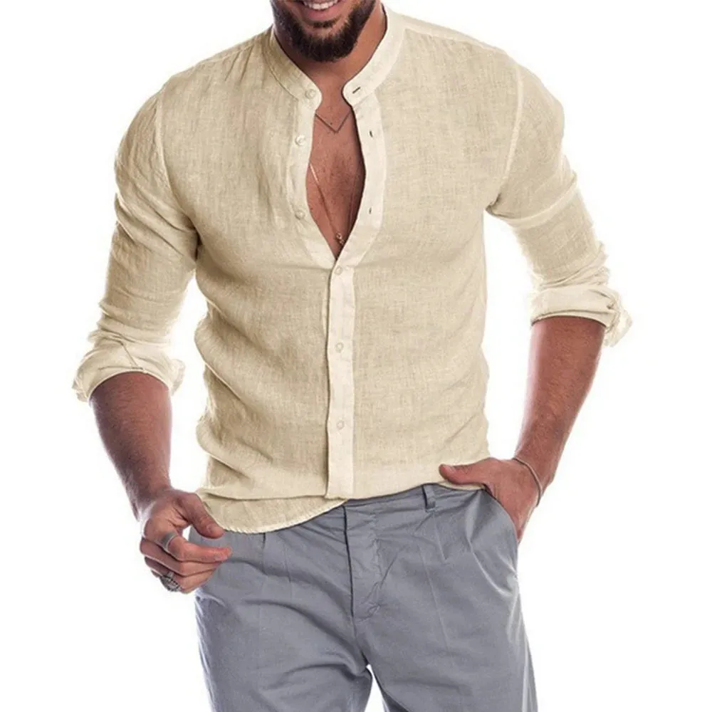 West Louis™ Men's Long-Sleeved Summer Linen Shirt