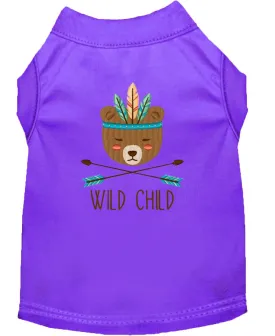 Wild Child Embroidered Dog Shirt Purple Xl (16)